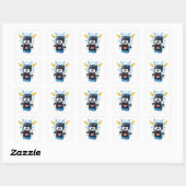 Shocked Cartoon Phone Low Battery Sticker (Blatt)