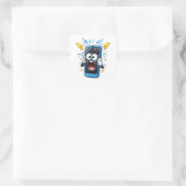 Shocked Cartoon Phone Low Battery Sticker (Tasche)