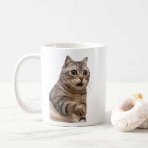 Shocked Cat Meme Tasse Doppelseitig