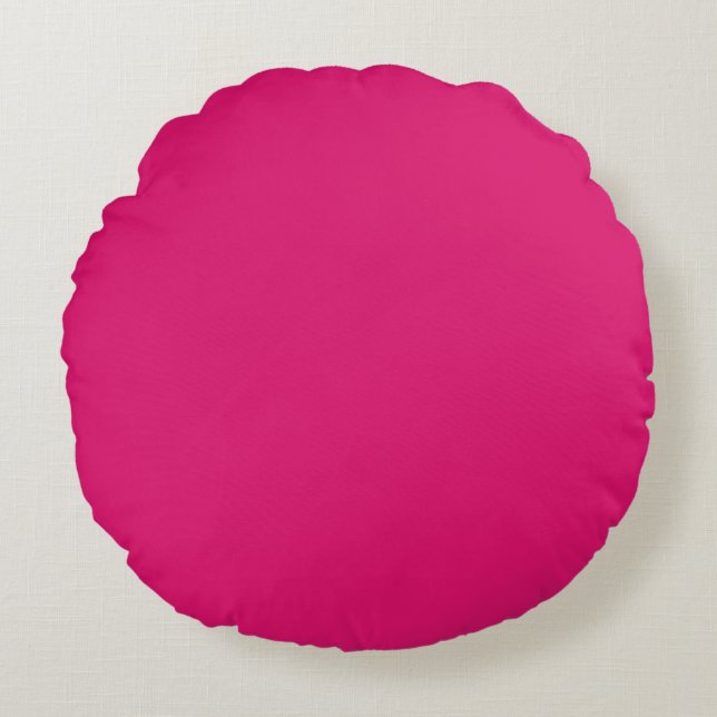 Shocking Pink, Solid, Lovely,Simple,Modern Rundes Kissen (Vorderseite)
