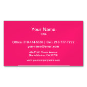 Shocking Rosa Solid Color Anpassen Magnetische Visitenkarte (Vorderseite)