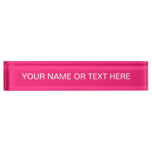 Shocking rosa Solid Color Anpassen Namensplakette