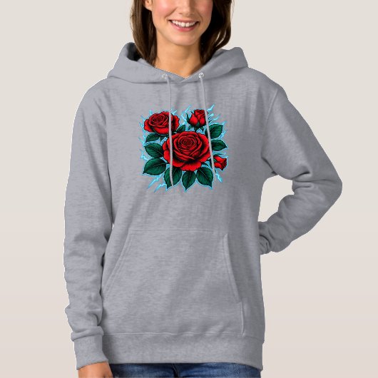 Shocking Roses Women's Hoodie (Vorderseite)