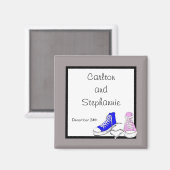 Shoe Blue/Pink Wedding Magnet Gefallen (Vorderseite/Rückseite)