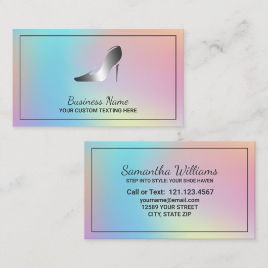 Shoe Boutique Hologram Visitenkarte (Vorne/Hinten)