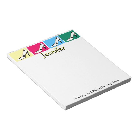 Shoe Diva Attitude Colorful Notizblock (angewinkelt)
