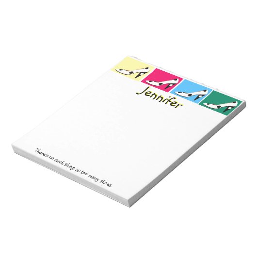 Shoe Diva Attitude Colorful Notizblock (Rotiert)