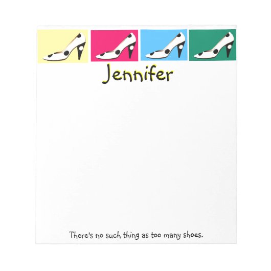 Shoe Diva Attitude Colorful Notizblock (Vorderseite)