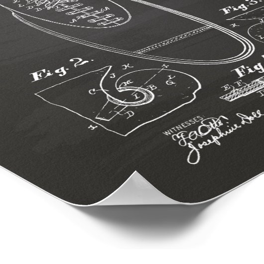 Shoe Eyelet 1905 Patent Art Chalkboard Poster (Ecke)