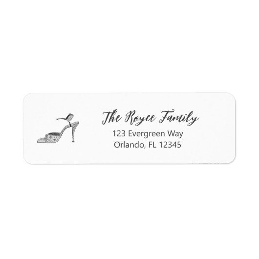 Shoe High Heel Illustration Return Address Label (Vorne)