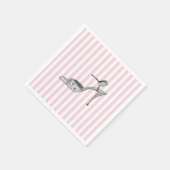 Shoe Illustration Mode Pink Stripe Serviette (Ecke)