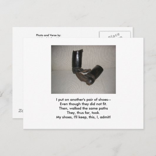 SHOE POSTCARD POSTKARTE (Vorne/Hinten)