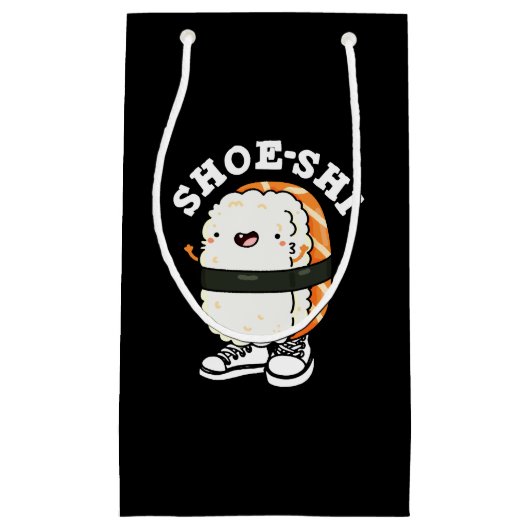 Shoe-shi Funny Sushi Pun Dark BG Kleine Geschenktüte (Vorderseite)