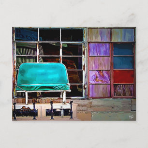 Shoe Shine Bench, Alpine, TX Postkarte