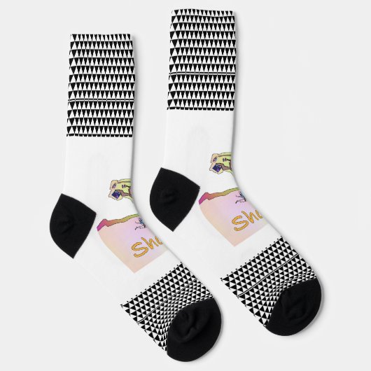 Shoe Tree + Schwarz-weiß Geo Socken (Rechts)