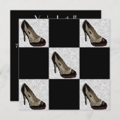 Shoeaholische Geburtstagsparty Einladung (Vorne/Hinten)
