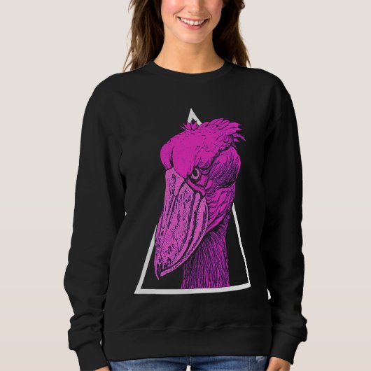 Shoebill Bird Animal Colorful Vaporwave Sweatshirt (Vorderseite)