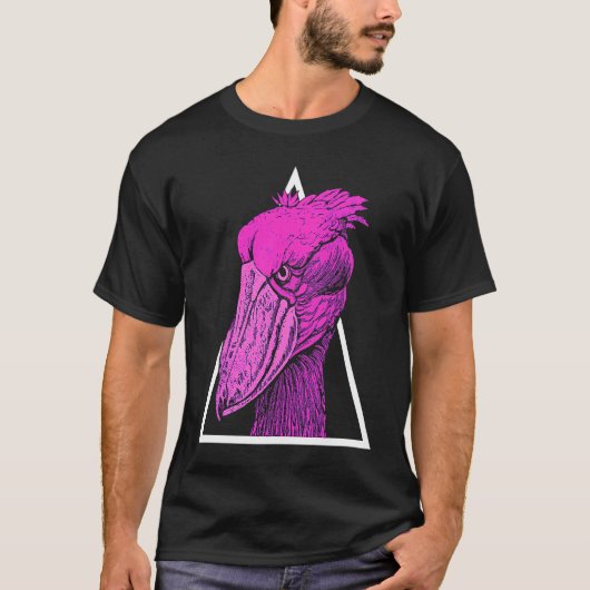 Shoebill Bird Animal Colorful Vaporwave T-Shirt (Vorderseite)