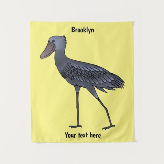 Shoebill bird cartoon illustration wandteppich (Vorderseite)