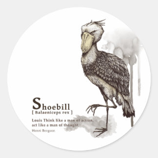 shoebill - mocha runder aufkleber