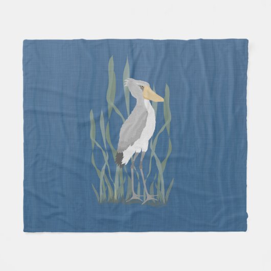 Shoebill Stork Fleece Blanket (Vorderseite (Horizontal))