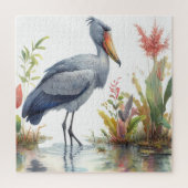 Shoebill Stork Wasserfarbe Malerei Puzzle (Vertikal)