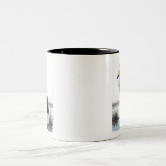 Shoebill Stork Zweifarbige Tasse (Mittel)