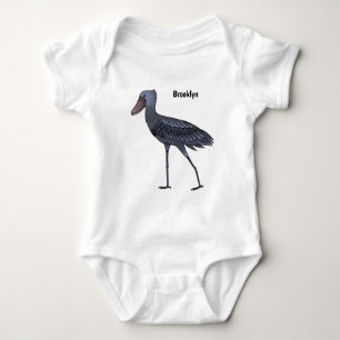 Shoebill-Vogel-Cartoon Baby Strampler