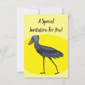 Shoebill-Vogel-Cartoon Einladung (Rückseite)