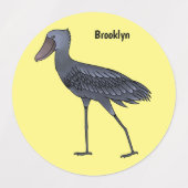 Shoebill-Vogel-Cartoon Etiketten (Design 2)