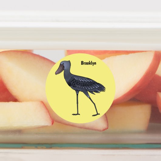 Shoebill-Vogel-Cartoon Etiketten (Befestigt)