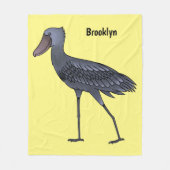 Shoebill-Vogel-Cartoon Fleecedecke (Vorderseite)