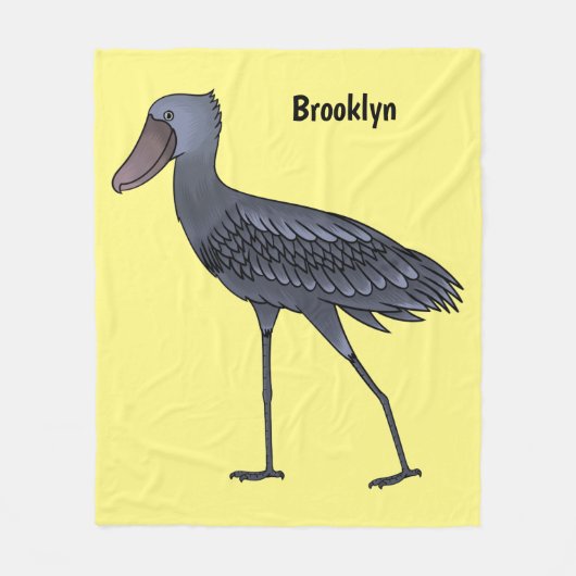 Shoebill-Vogel-Cartoon Fleecedecke (Vorderseite)