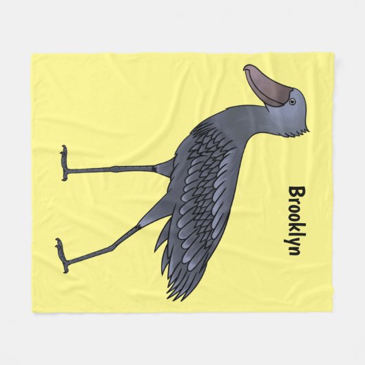 Shoebill-Vogel-Cartoon Fleecedecke (Vorderseite (Horizontal))