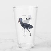 Shoebill-Vogel-Cartoon Glas (Rückseite)
