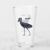 Shoebill-Vogel-Cartoon Glas (Vorderseite)