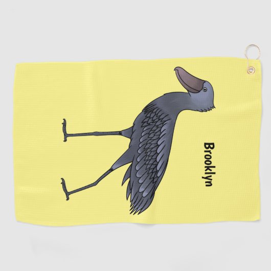 Shoebill-Vogel-Cartoon Golfhandtuch (Horizontal)