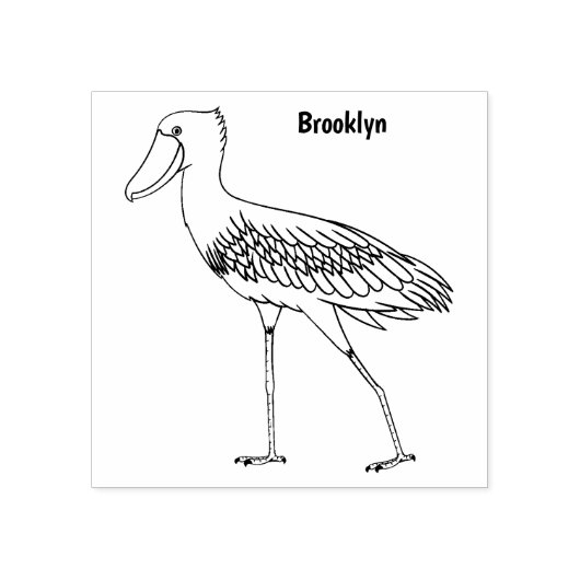 Shoebill-Vogel-Cartoon Gummistempel (Prägung)