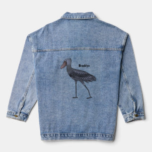 Shoebill-Vogel-Cartoon Jeansjacke