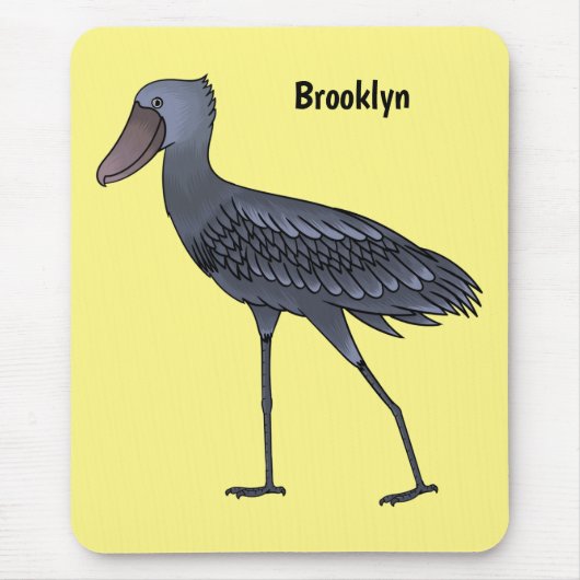 Shoebill-Vogel-Cartoon Mousepad (Vorne)