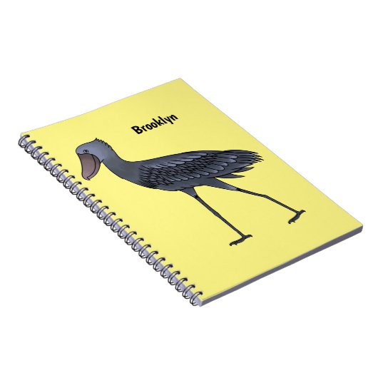 Shoebill-Vogel-Cartoon Notizblock (Rechte Seite)