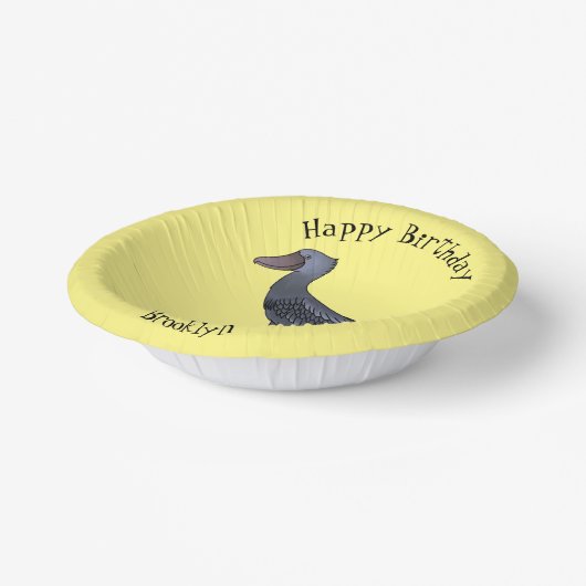 Shoebill-Vogel-Cartoon Pappteller (Gewinkelt)