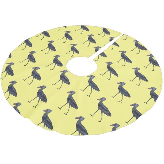 Shoebill-Vogel-Cartoon Polyester Weihnachtsbaumdecke (Schrägansicht)
