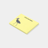 Shoebill-Vogel-Cartoon Post-it Klebezettel (angewinkelt)