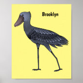 Shoebill-Vogel-Cartoon Poster (Vorne)
