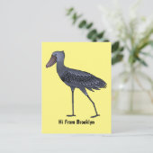 Shoebill-Vogel-Cartoon Postkarte (Stehend Vorderseite)
