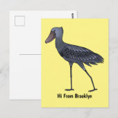 Shoebill-Vogel-Cartoon Postkarte (Vorne/Hinten)