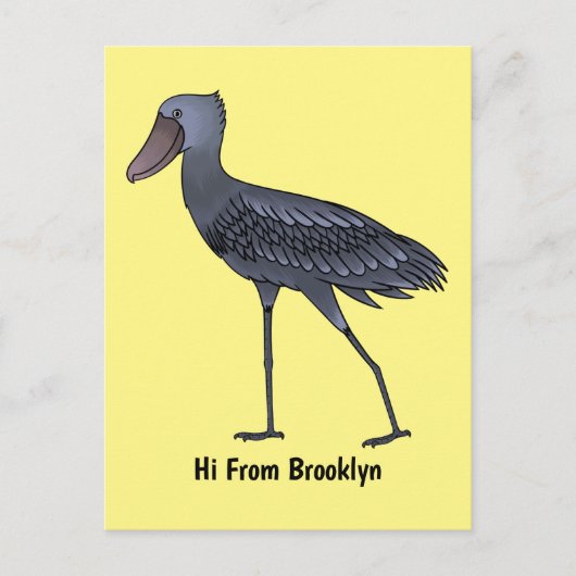 Shoebill-Vogel-Cartoon Postkarte (Vorderseite)