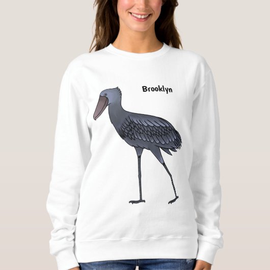Shoebill-Vogel-Cartoon Sweatshirt (Vorderseite)