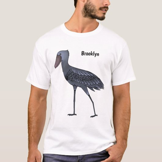 Shoebill-Vogel-Cartoon T-Shirt (Vorderseite)